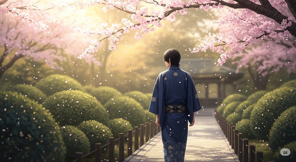 月影と桜