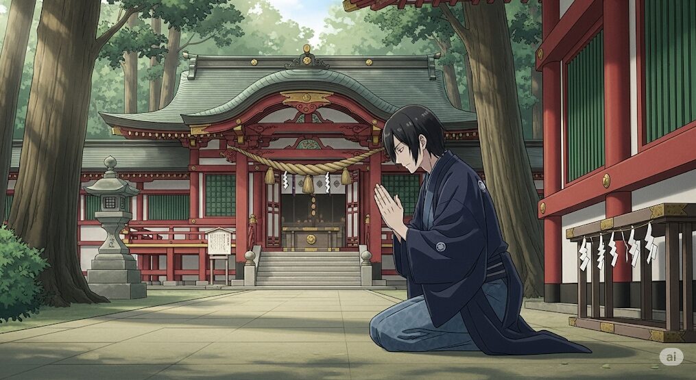 神社と月影