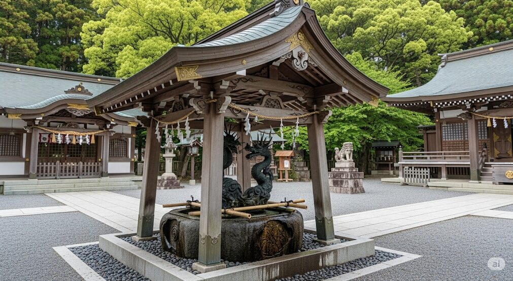 龍神はいる?特徴的な手水舎