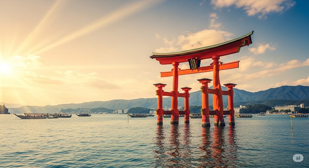 厳島神社の鳥居は浮いてる