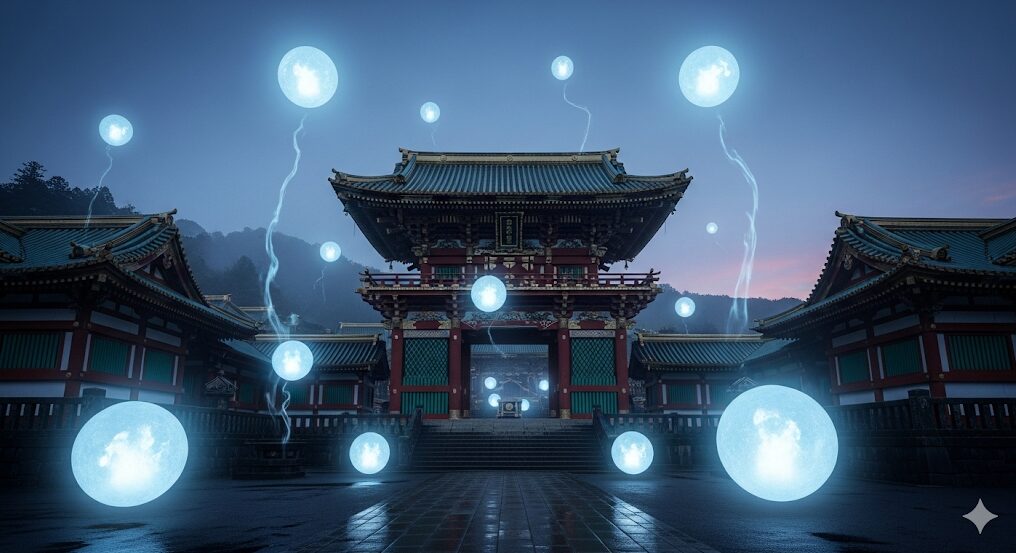 夜の境内で囁かれる怖い話