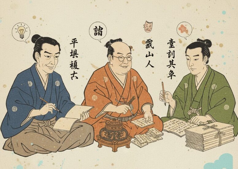 平賀源内以外の説。蜀山人や其角