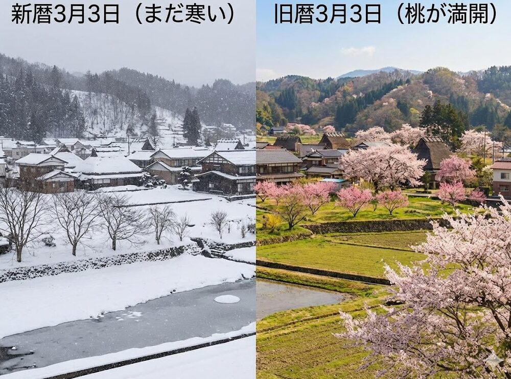 旧暦と新暦による五節句の日付のズレ