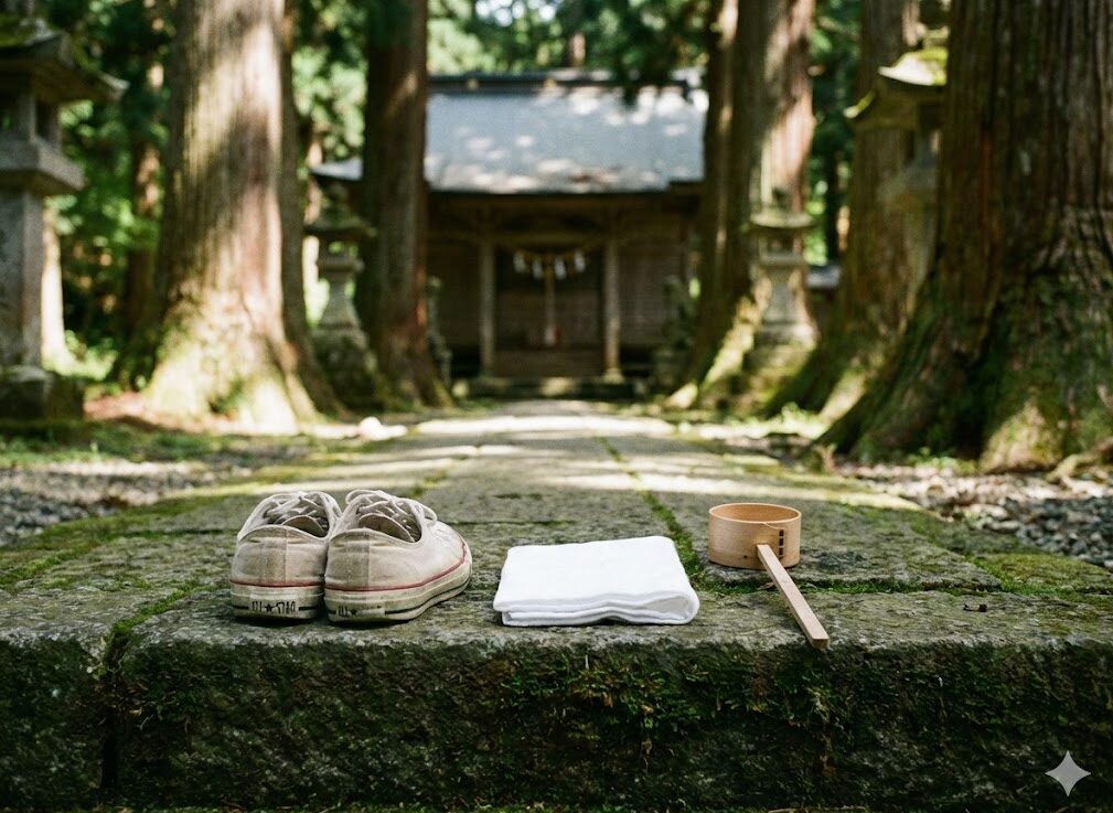 服装や靴と御朱印やお守り