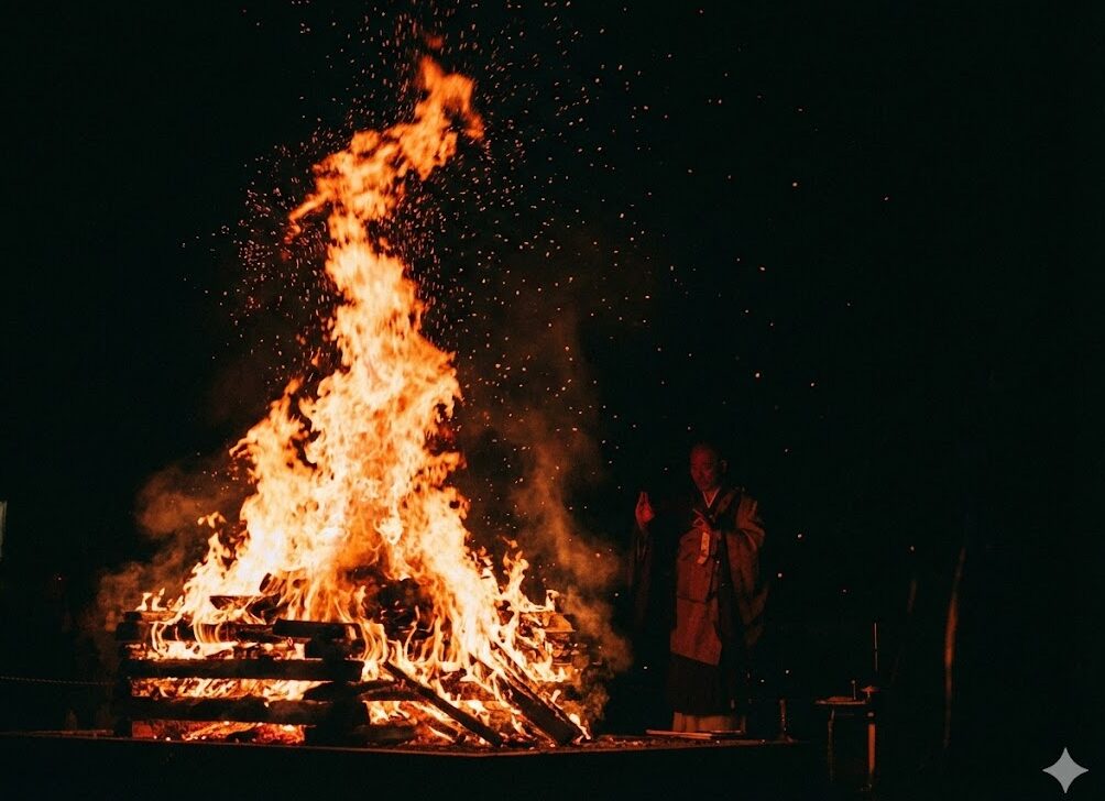 参籠の宿泊予約と翌朝に行われる一番大護摩祈祷