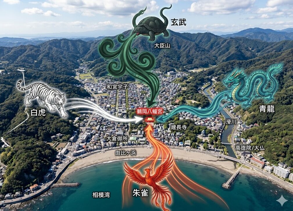 四神相応の風水思想に基づいた鎌倉の守護と北極星