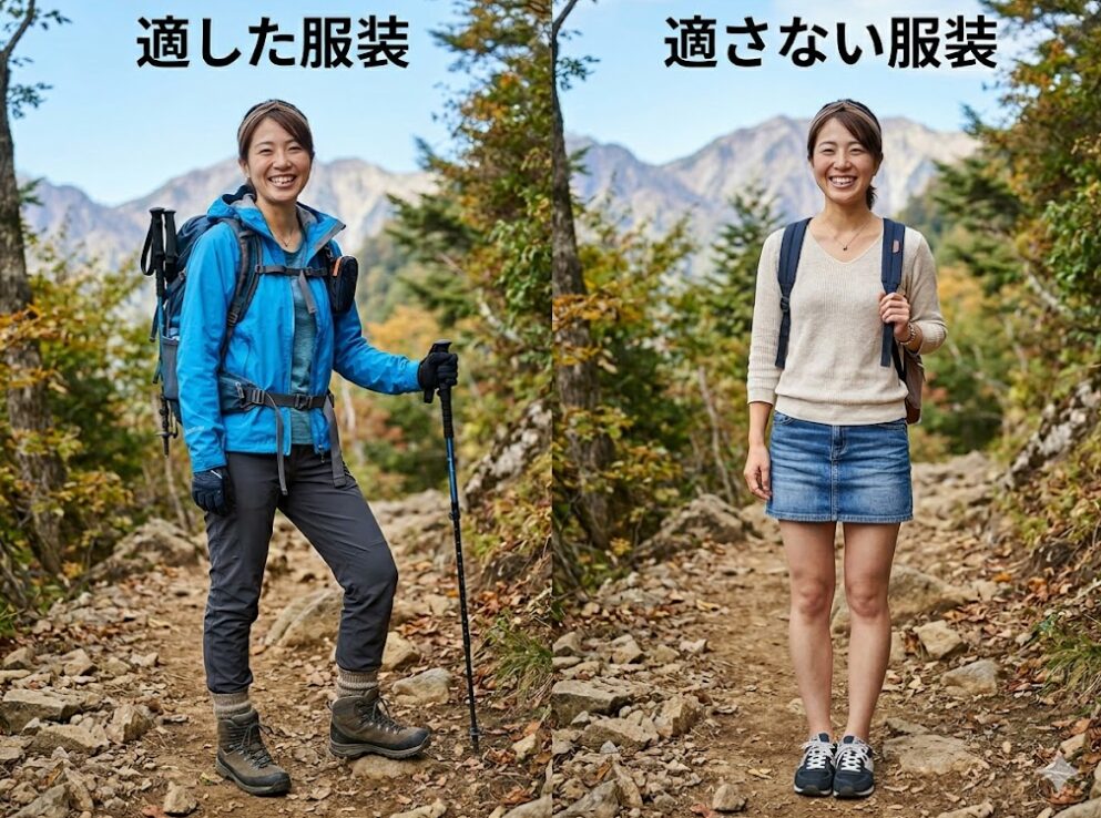 登山に適した服装や靴が必須な理由