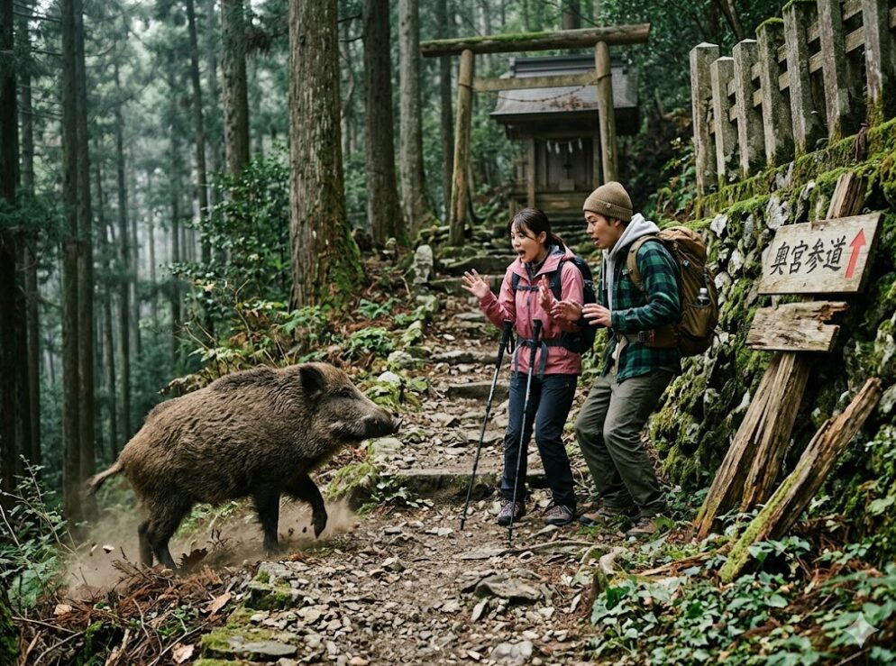 イノシシなどの野生動物の出没に注意