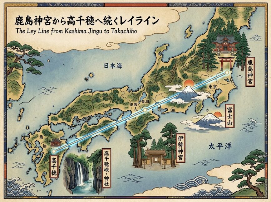 鹿島神宮起点のレイライン