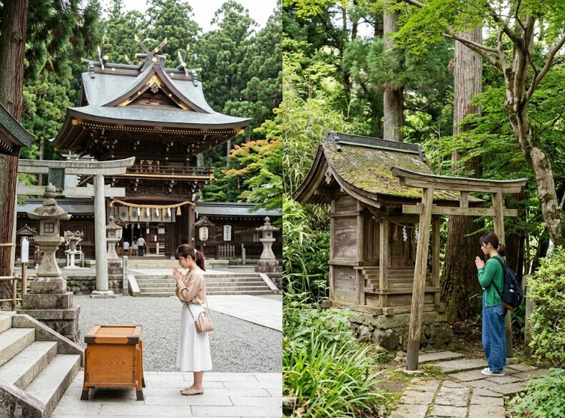 お参りする女性